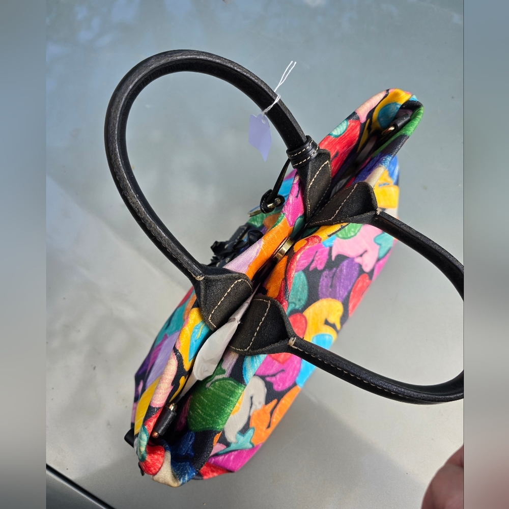 Vintage Y2K 90s Dooney & Bourke Multicolor Rainbow - -Wonder Duck - Leather Bag - Picture 4 of 8